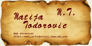 Matija Todorović vizit kartica
